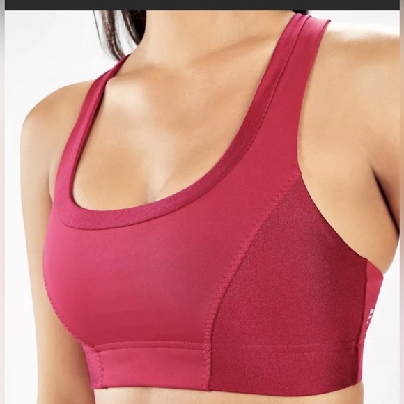 Fabletics Paige Low Impact Red/Silver Sports Bra - Picture 2 of 12